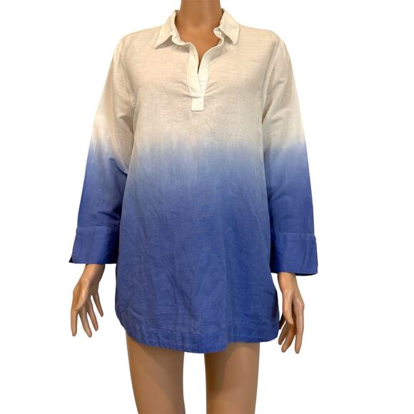 Vineyard Vines linen dip dye ombre swim cover up shirt tunic SW2 2759 - Picture 1 of 10